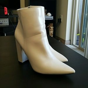 White Mod Ankle Boots